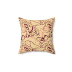 Bordeaux Glow - Faux Suede Square Pillow — Luxurious Soft Decorative Throw Pillow