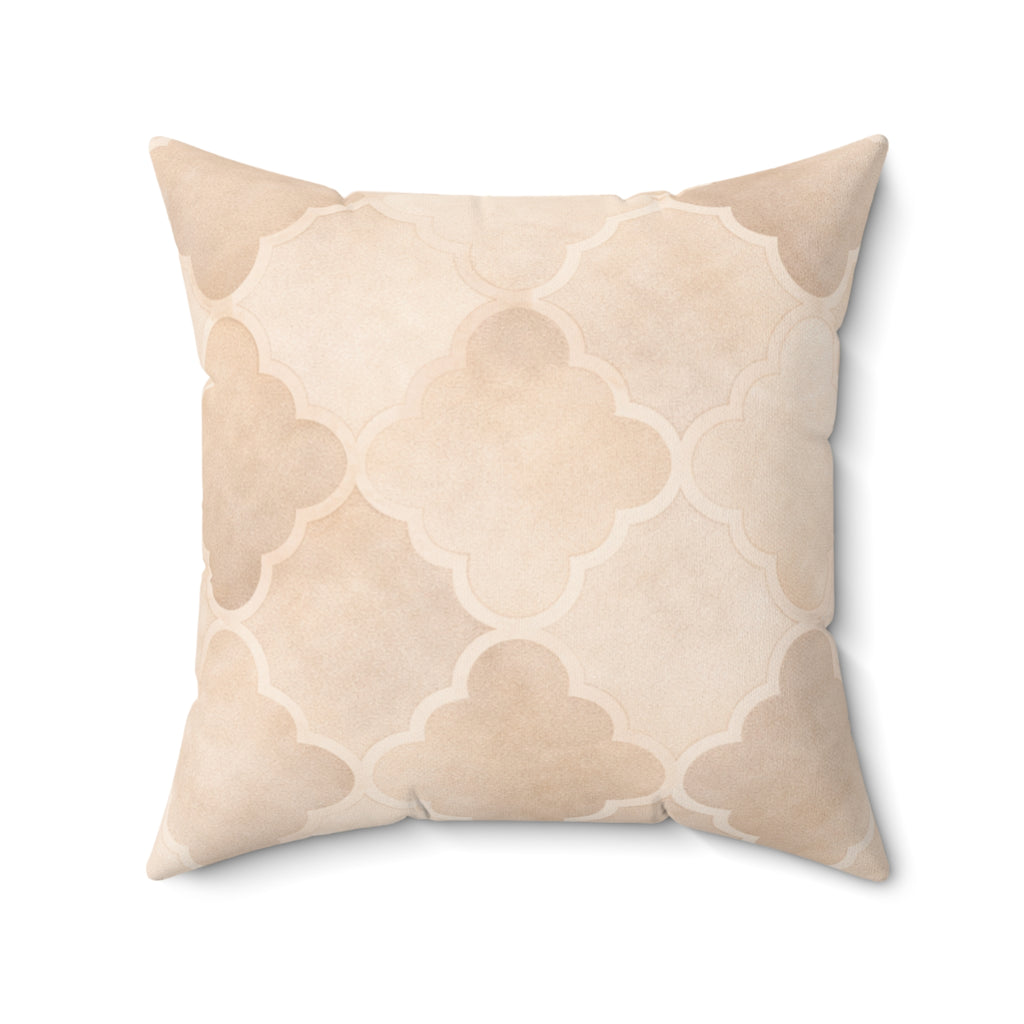 Quatrefoil Dreams - Faux Suede Square Pillow — Luxurious Soft Decorative Throw Pillow