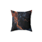 Black & Copper Marble Faux Suede Pillow