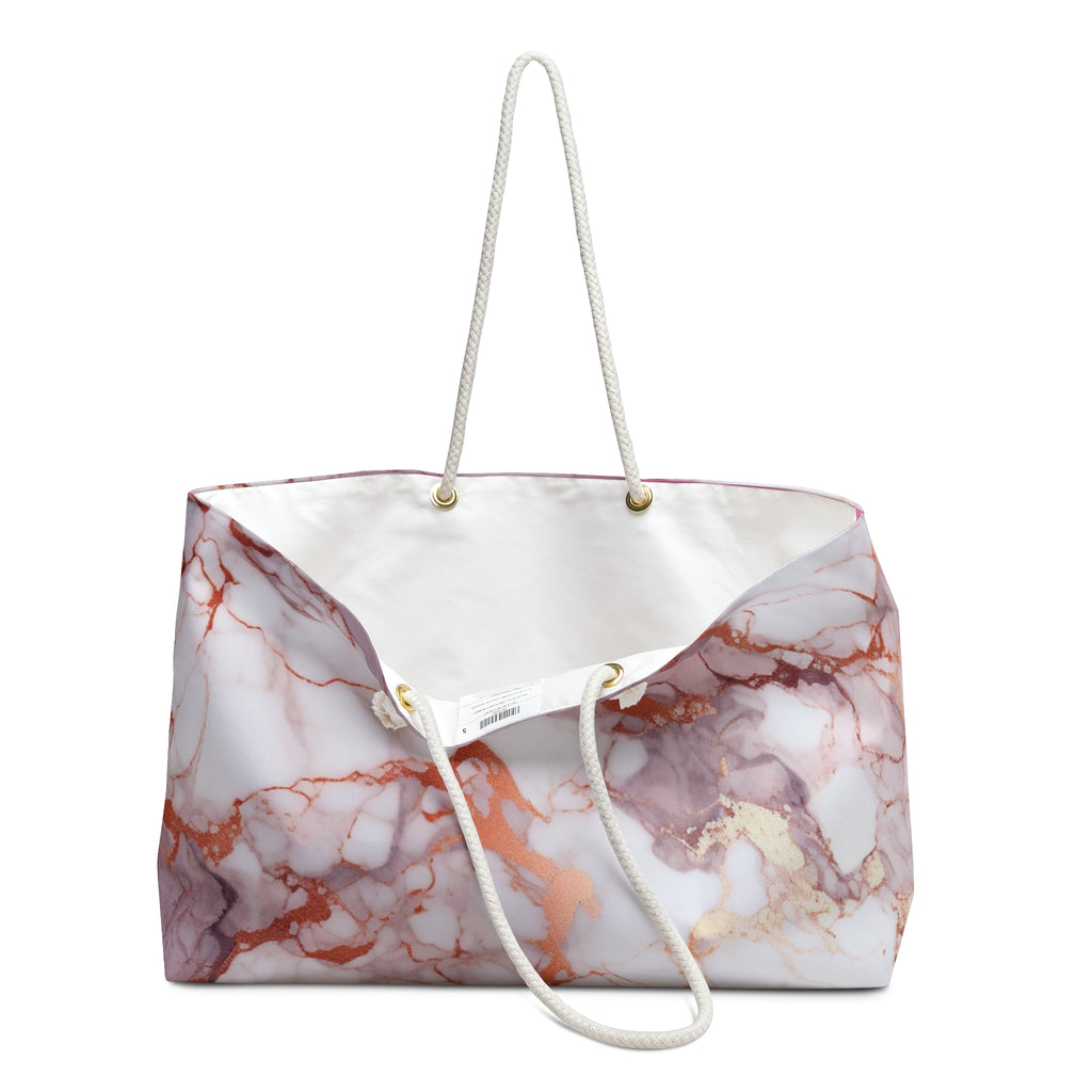 Pink/Gold Marble Weekender Bag