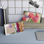 2026 Year of Floral Beauty Desktop Calendar — Spiral-Bound Desk Planner