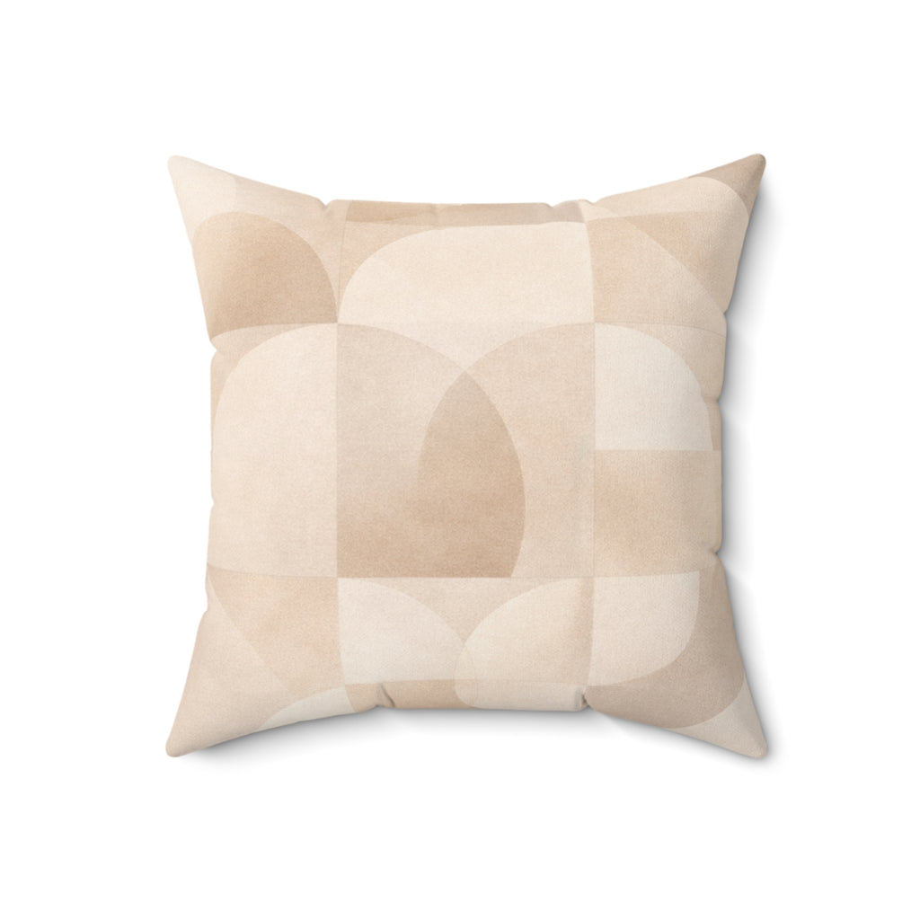Geometric Pleasure - Faux Suede Square Pillow — Luxurious Soft Decorative Throw Pillow