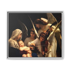 Framed Matte Canvas Print — Angels with Child Classic Religious Wall Art