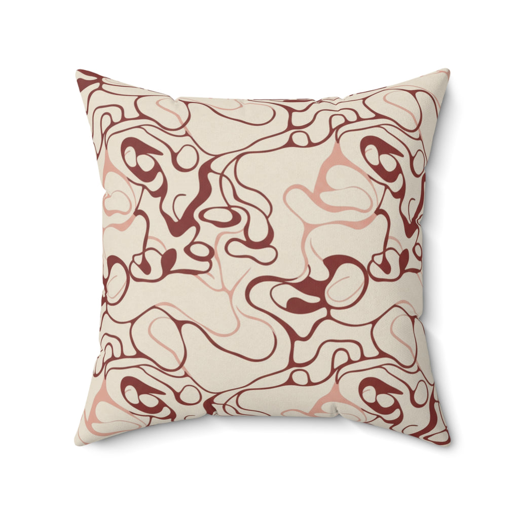 Blush and Bordeaux - Faux Suede Square Pillow — Luxurious Soft Decorative Throw Pillow