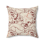 Blush and Bordeaux - Faux Suede Square Pillow — Luxurious Soft Decorative Throw Pillow