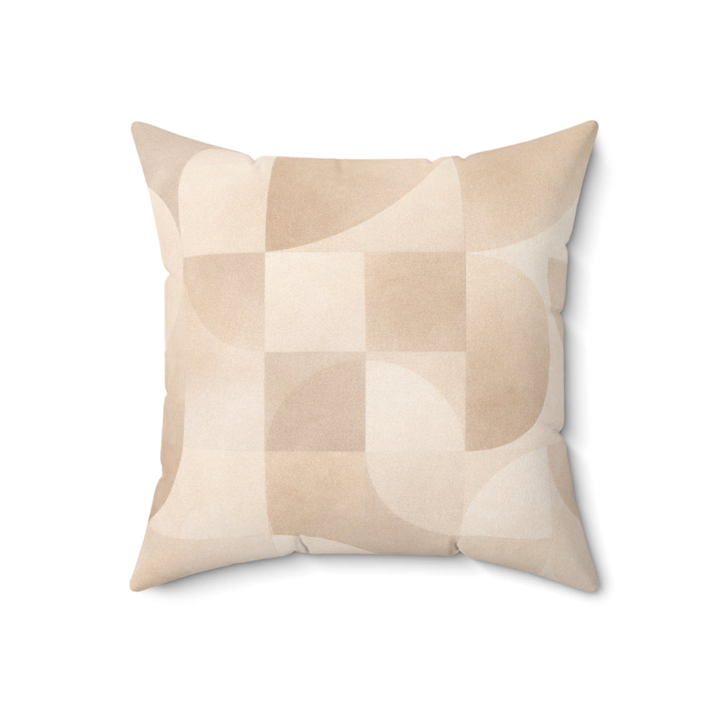 Geometric Pleasure - Faux Suede Square Pillow — Luxurious Soft Decorative Throw Pillow