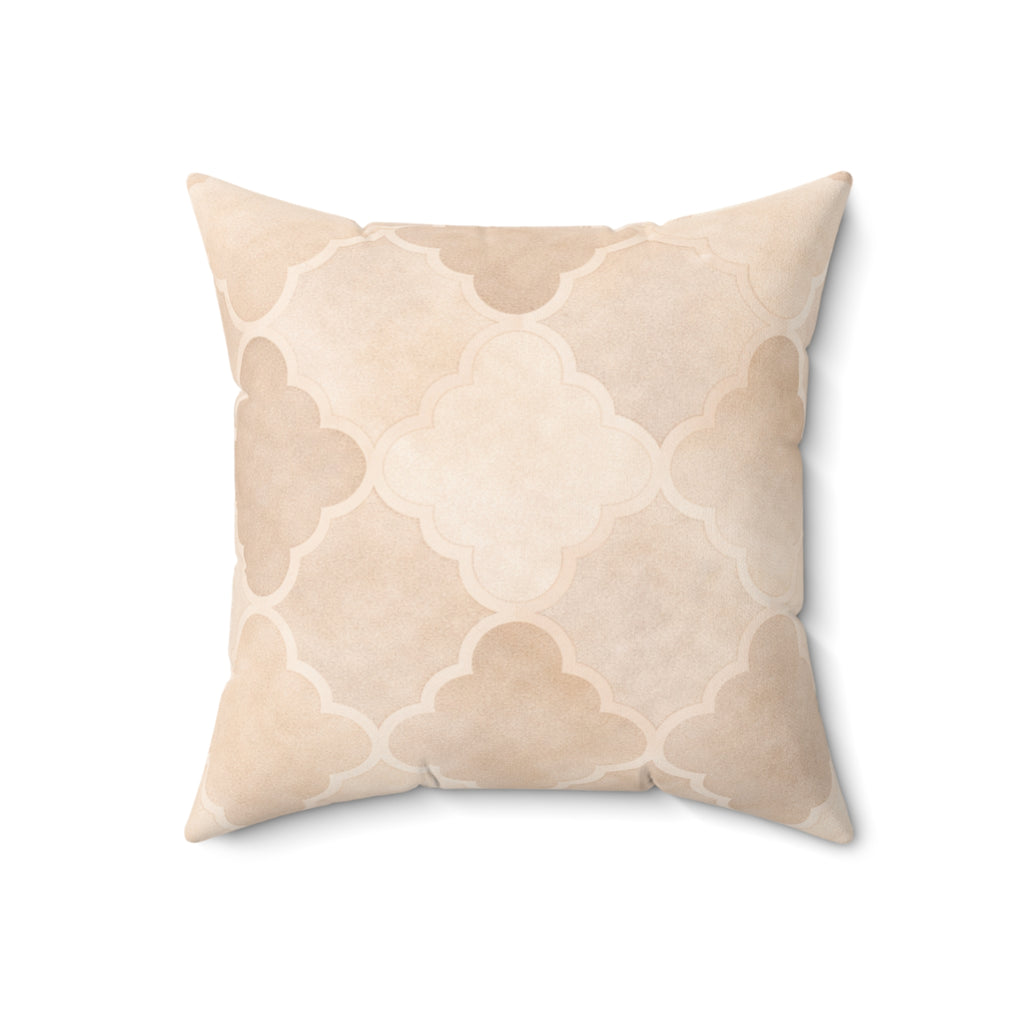 Quatrefoil Dreams - Faux Suede Square Pillow — Luxurious Soft Decorative Throw Pillow