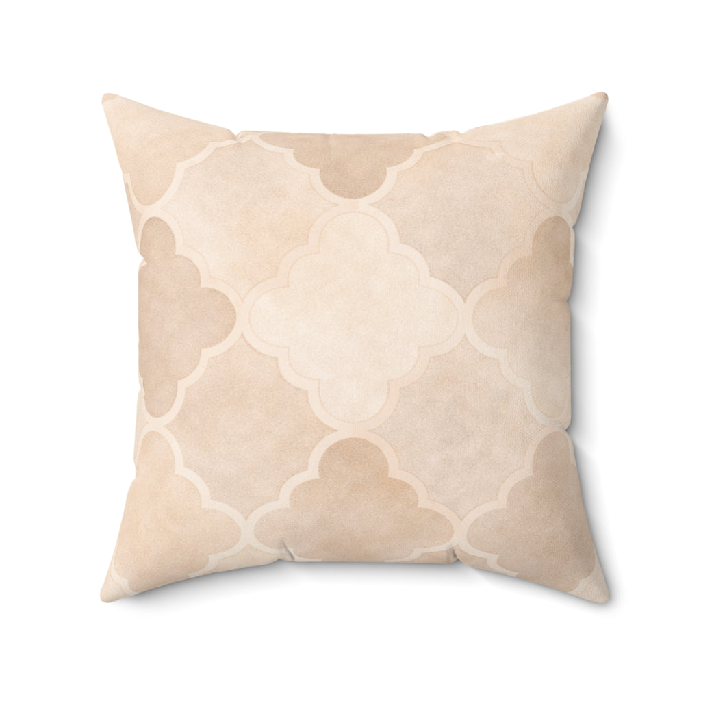 Quatrefoil Dreams - Faux Suede Square Pillow — Luxurious Soft Decorative Throw Pillow
