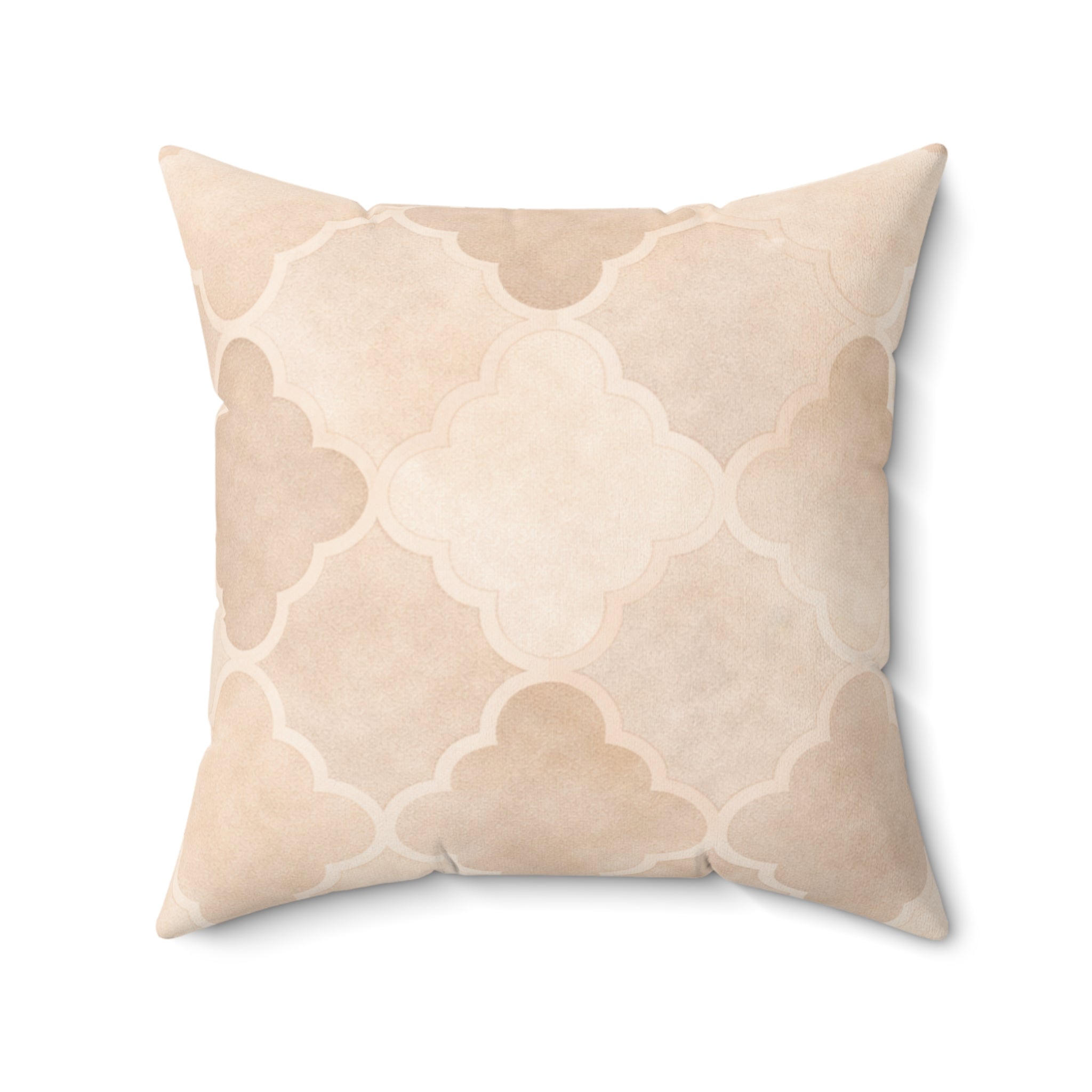 Quatrefoil Dreams - Faux Suede Square Pillow — Luxurious Soft Decorative Throw Pillow