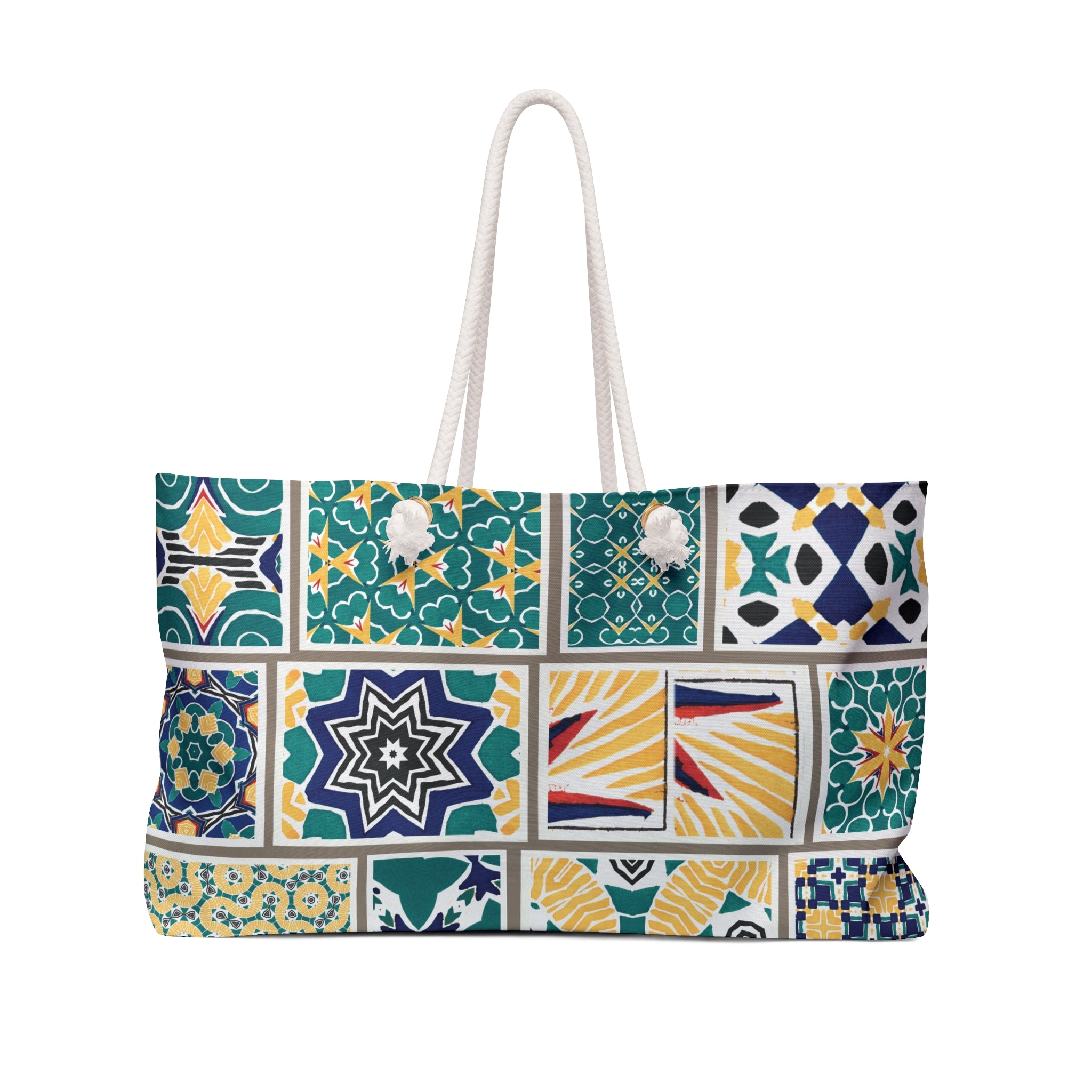 Blue-Teal Beauty Weekender Bag