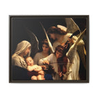 Framed Matte Canvas Print — Angels with Child Classic Religious Wall Art