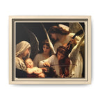 Framed Matte Canvas Print — Angels with Child Classic Religious Wall Art