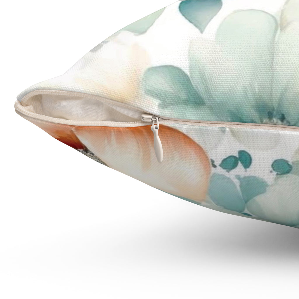 Floral Decor Square Pillow - Charming Botanical Design