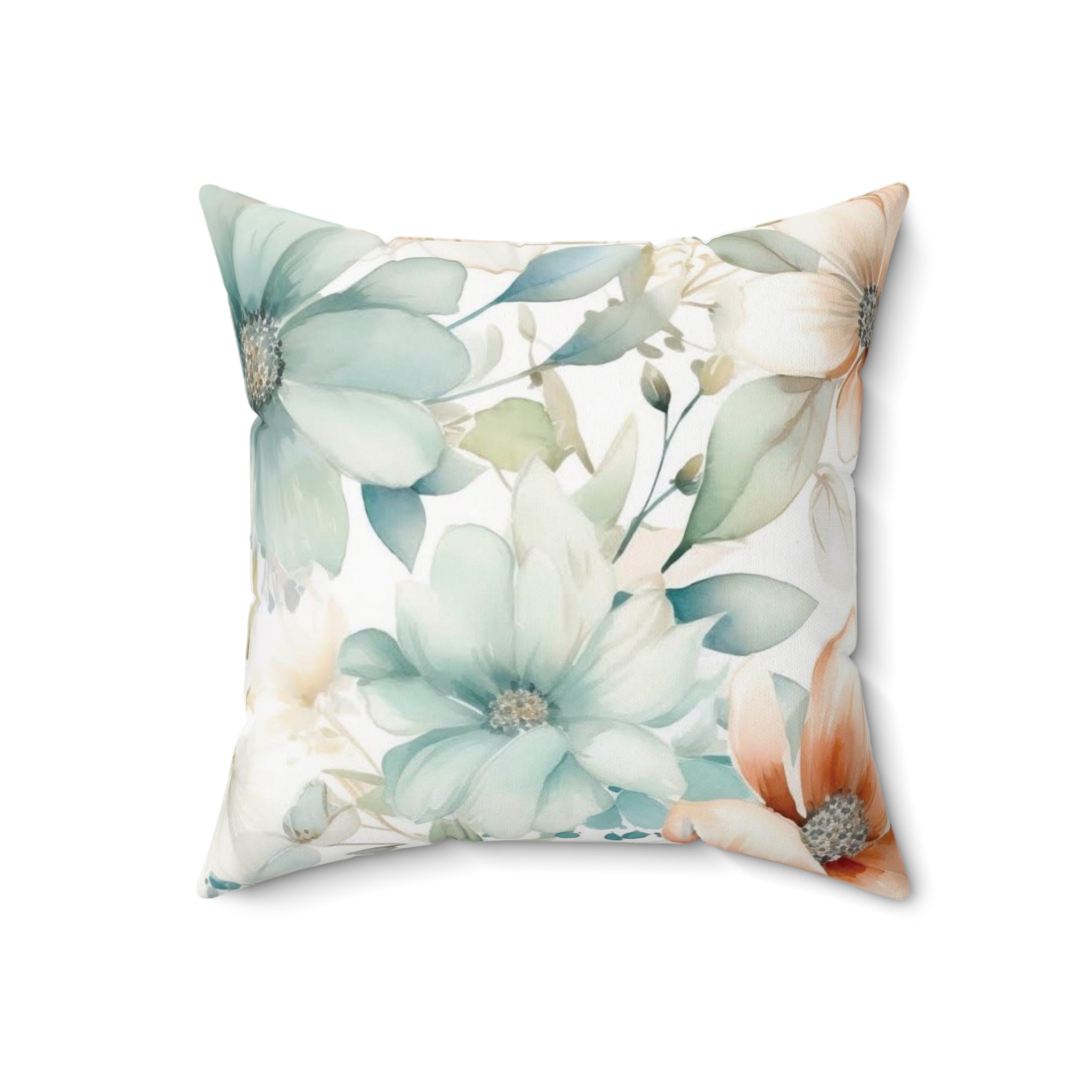 Floral Decor Square Pillow - Charming Botanical Design