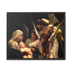 Framed Matte Canvas Print — Angels with Child Classic Religious Wall Art