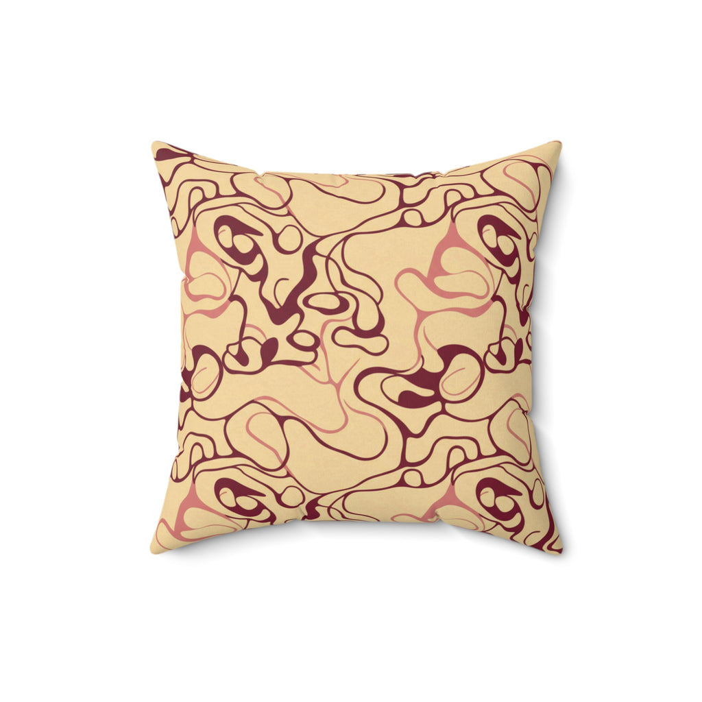 Bordeaux Glow - Faux Suede Square Pillow — Luxurious Soft Decorative Throw Pillow