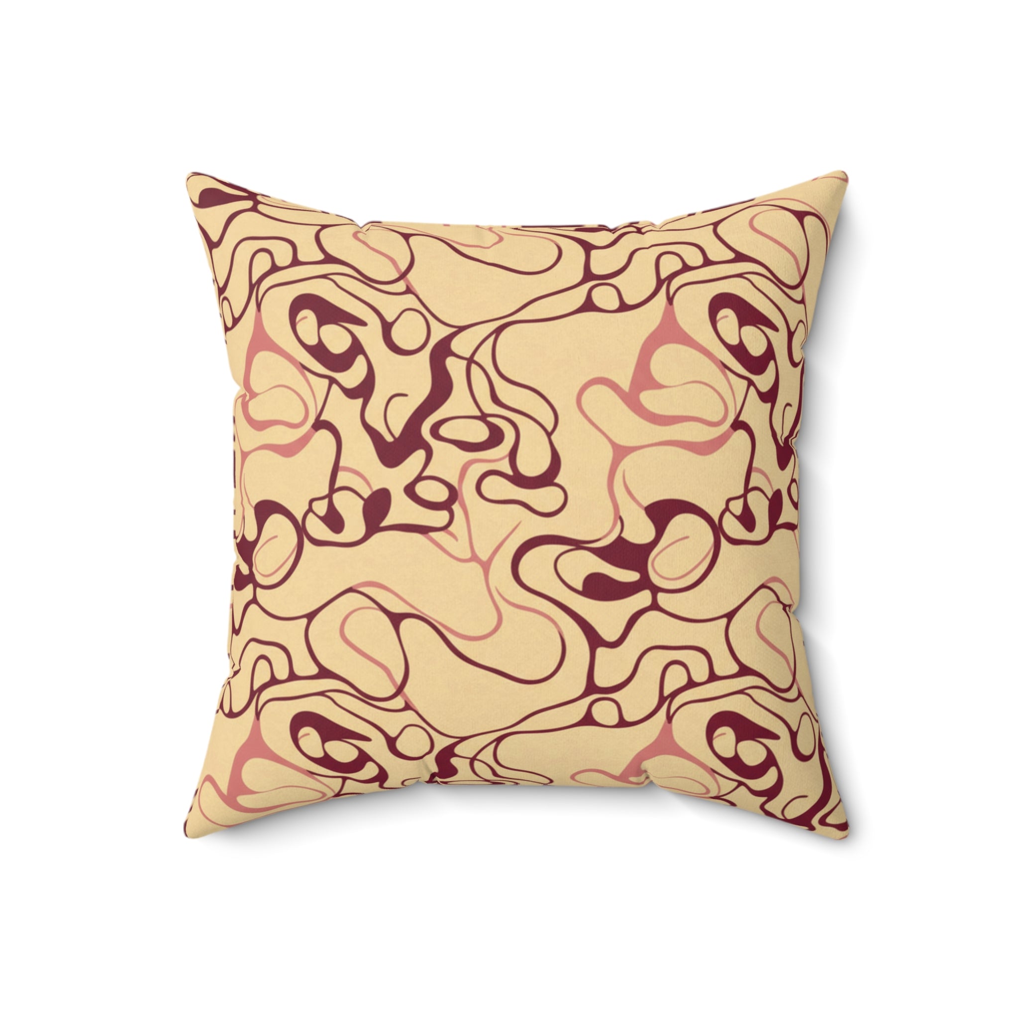 Bordeaux Glow - Faux Suede Square Pillow — Luxurious Soft Decorative Throw Pillow