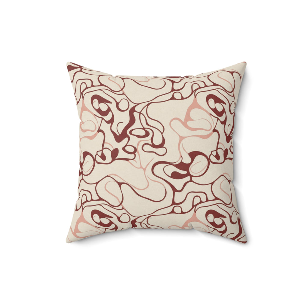 Blush and Bordeaux - Faux Suede Square Pillow — Luxurious Soft Decorative Throw Pillow