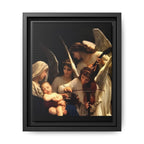Framed Matte Canvas Print — Angels with Child Classic Religious Wall Art