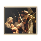 Framed Matte Canvas Print — Angels with Child Classic Religious Wall Art