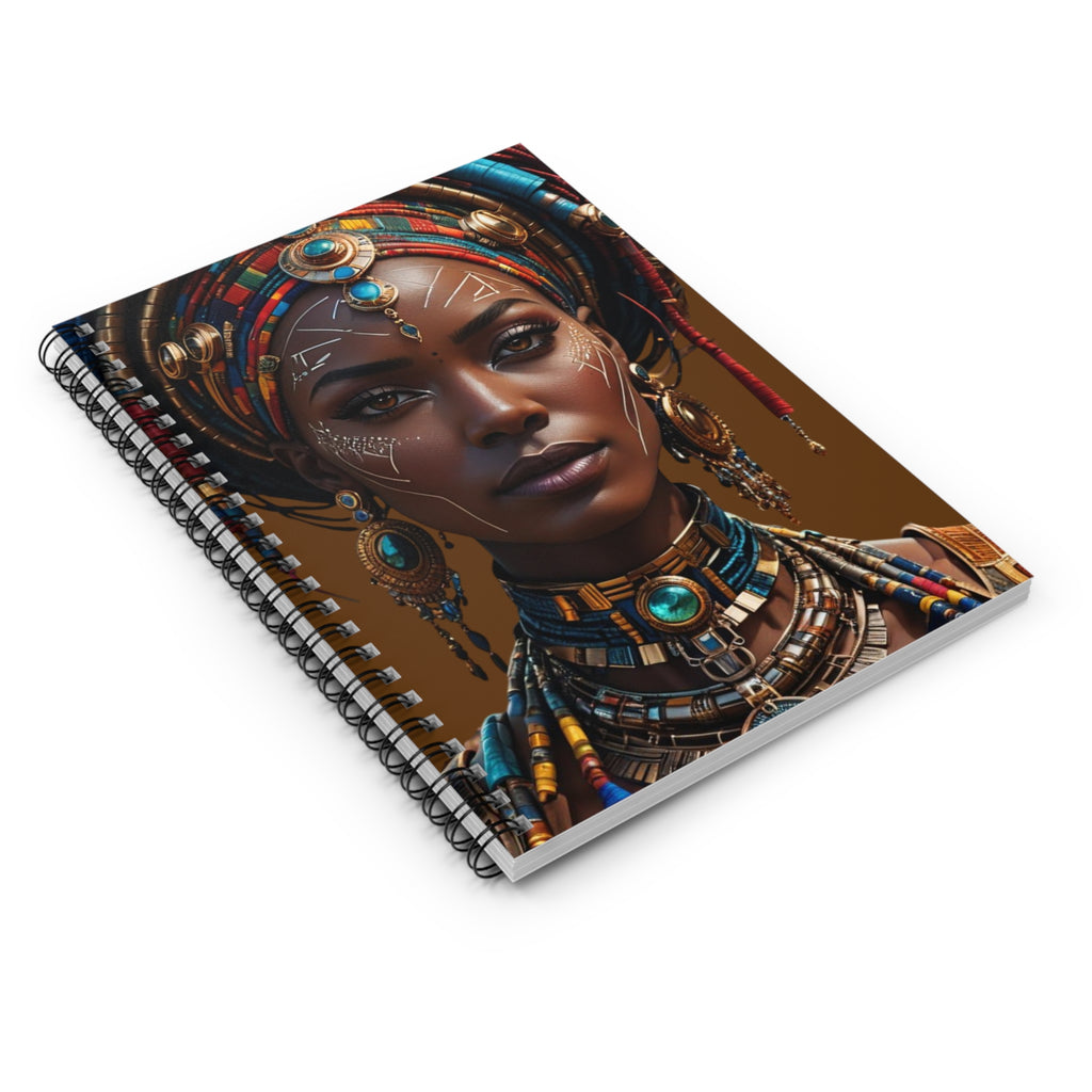 Scorpion Princess - Artistic Spiral Notebook - Ruled Line with Vibrant Cultural Design