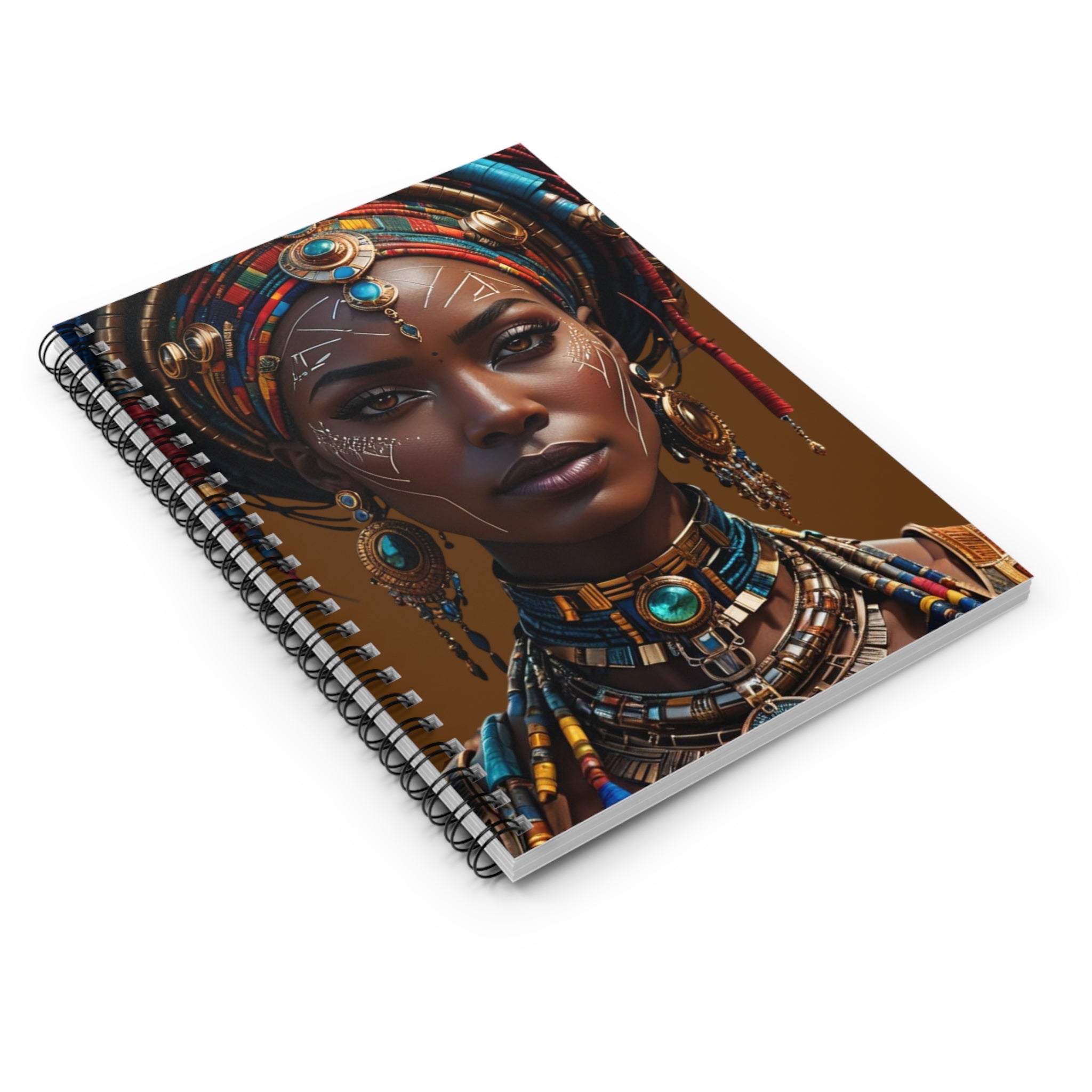 Scorpion Princess - Artistic Spiral Notebook - Ruled Line with Vibrant Cultural Design