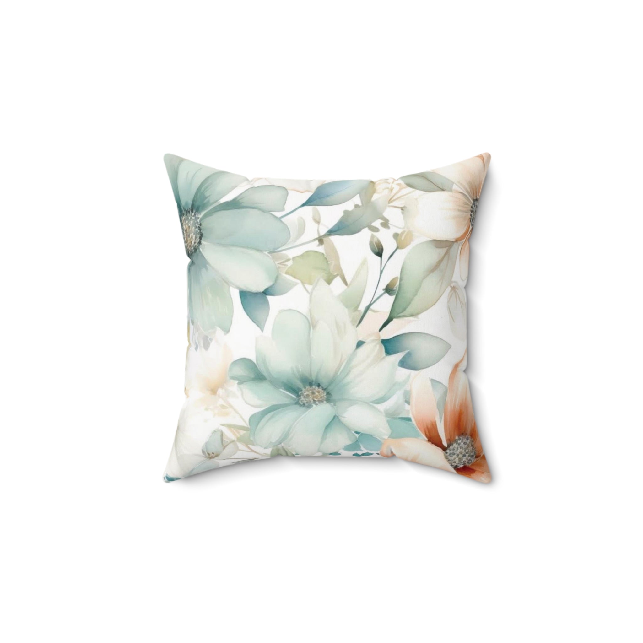 Floral Decor Square Pillow - Charming Botanical Design