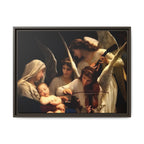 Framed Matte Canvas Print — Angels with Child Classic Religious Wall Art