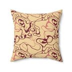 Bordeaux Glow - Faux Suede Square Pillow — Luxurious Soft Decorative Throw Pillow