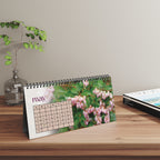 2026 Year of Floral Beauty Desktop Calendar — Spiral-Bound Desk Planner