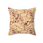 Bordeaux Glow - Faux Suede Square Pillow — Luxurious Soft Decorative Throw Pillow