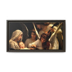 Framed Matte Canvas Print — Angels with Child Classic Religious Wall Art
