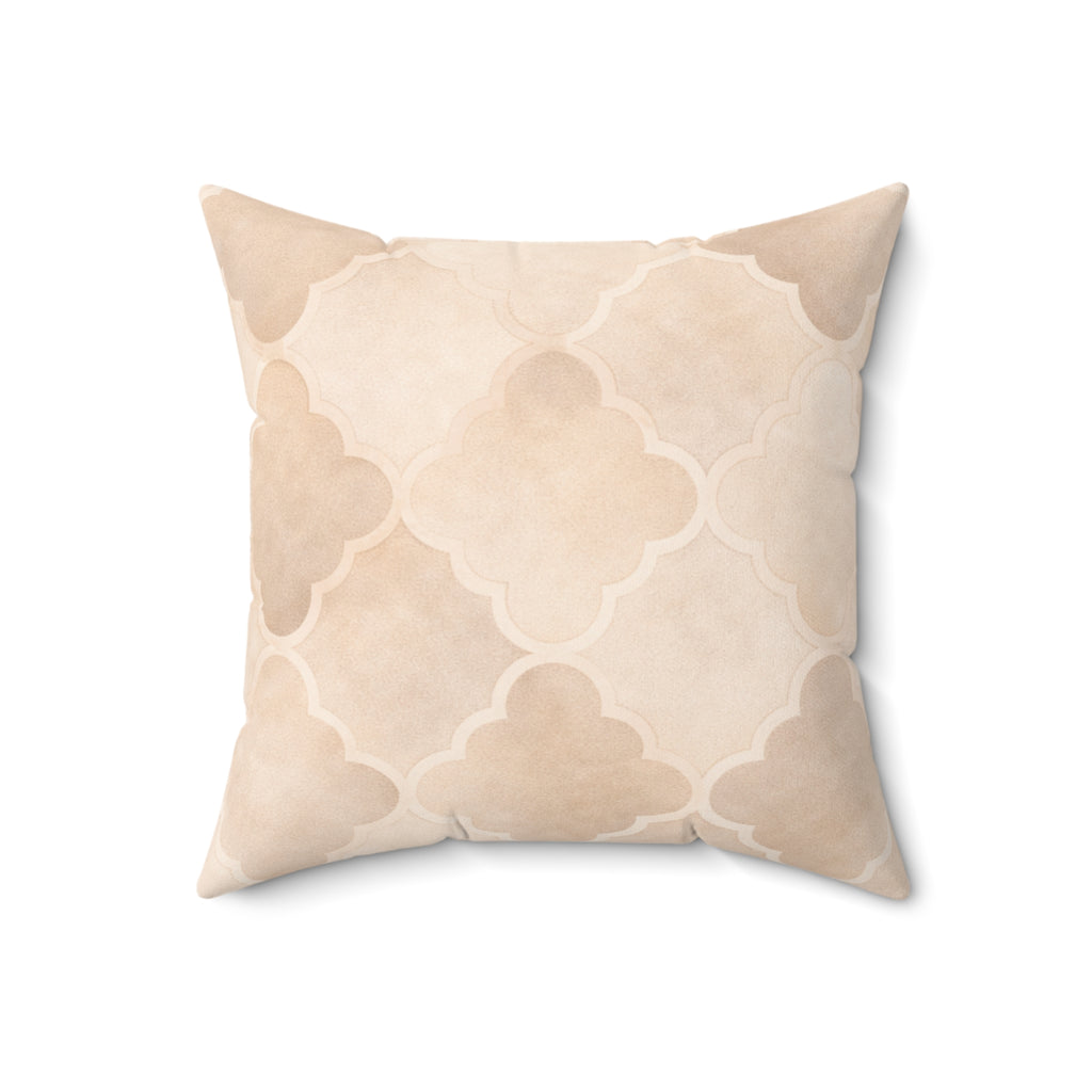 Quatrefoil Dreams - Faux Suede Square Pillow — Luxurious Soft Decorative Throw Pillow
