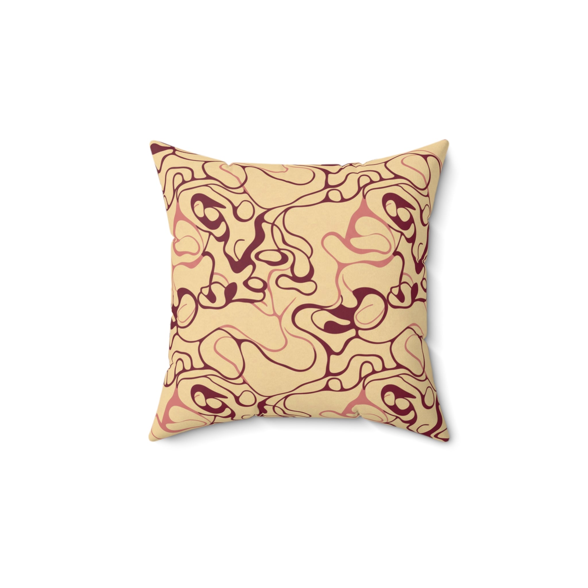 Bordeaux Glow - Faux Suede Square Pillow — Luxurious Soft Decorative Throw Pillow