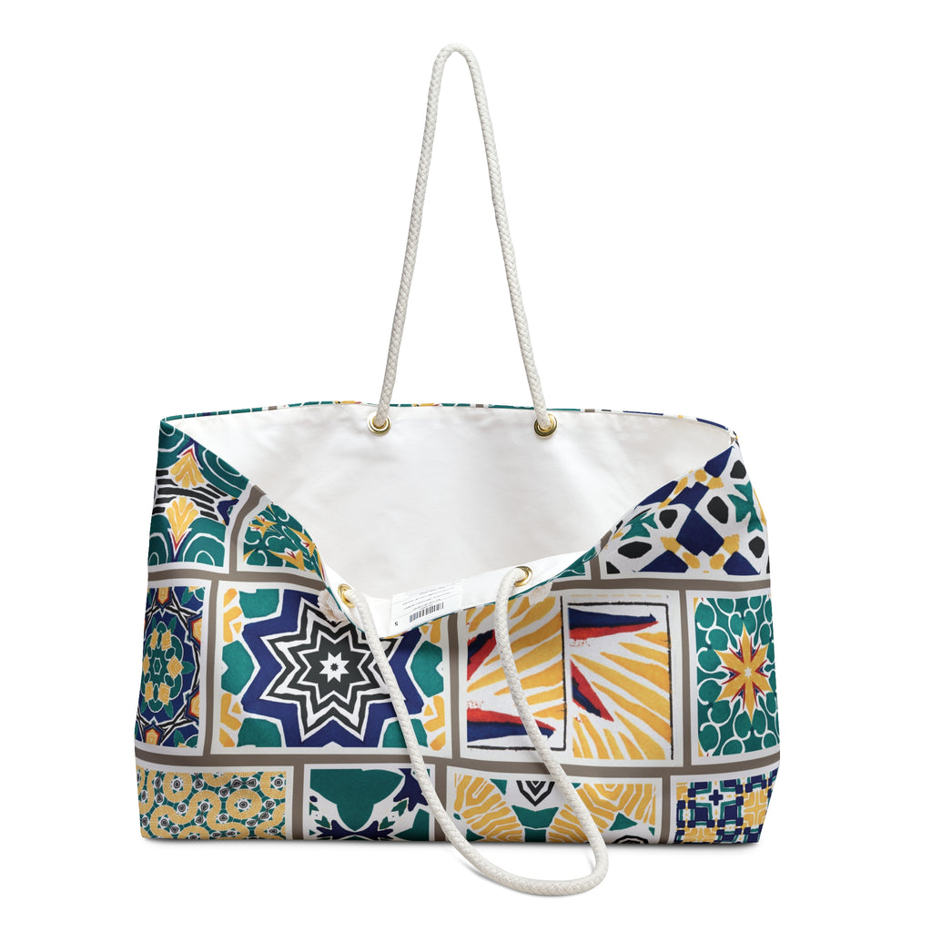 Blue-Teal Beauty Weekender Bag