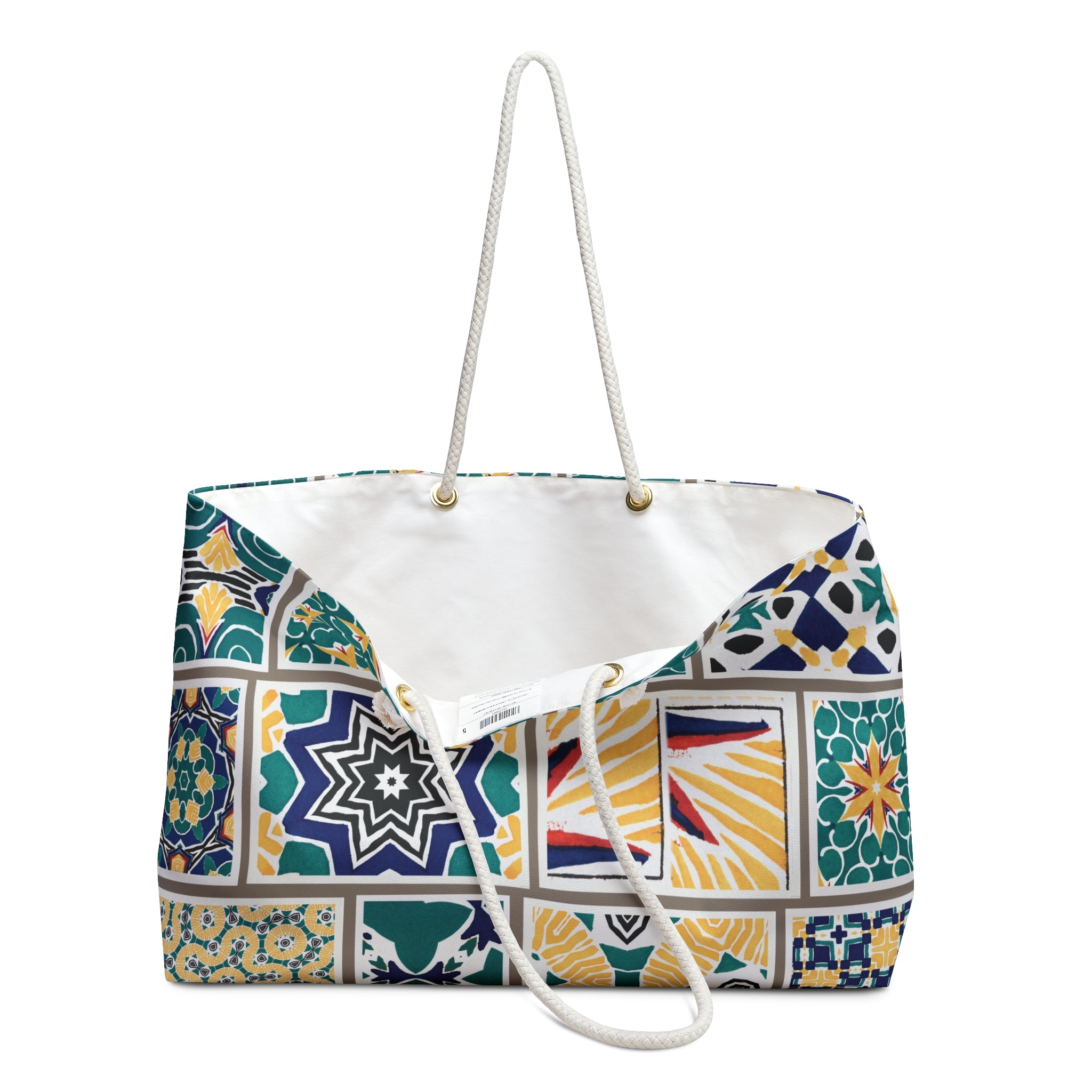 Blue-Teal Beauty Weekender Bag