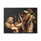 Framed Matte Canvas Print — Angels with Child Classic Religious Wall Art