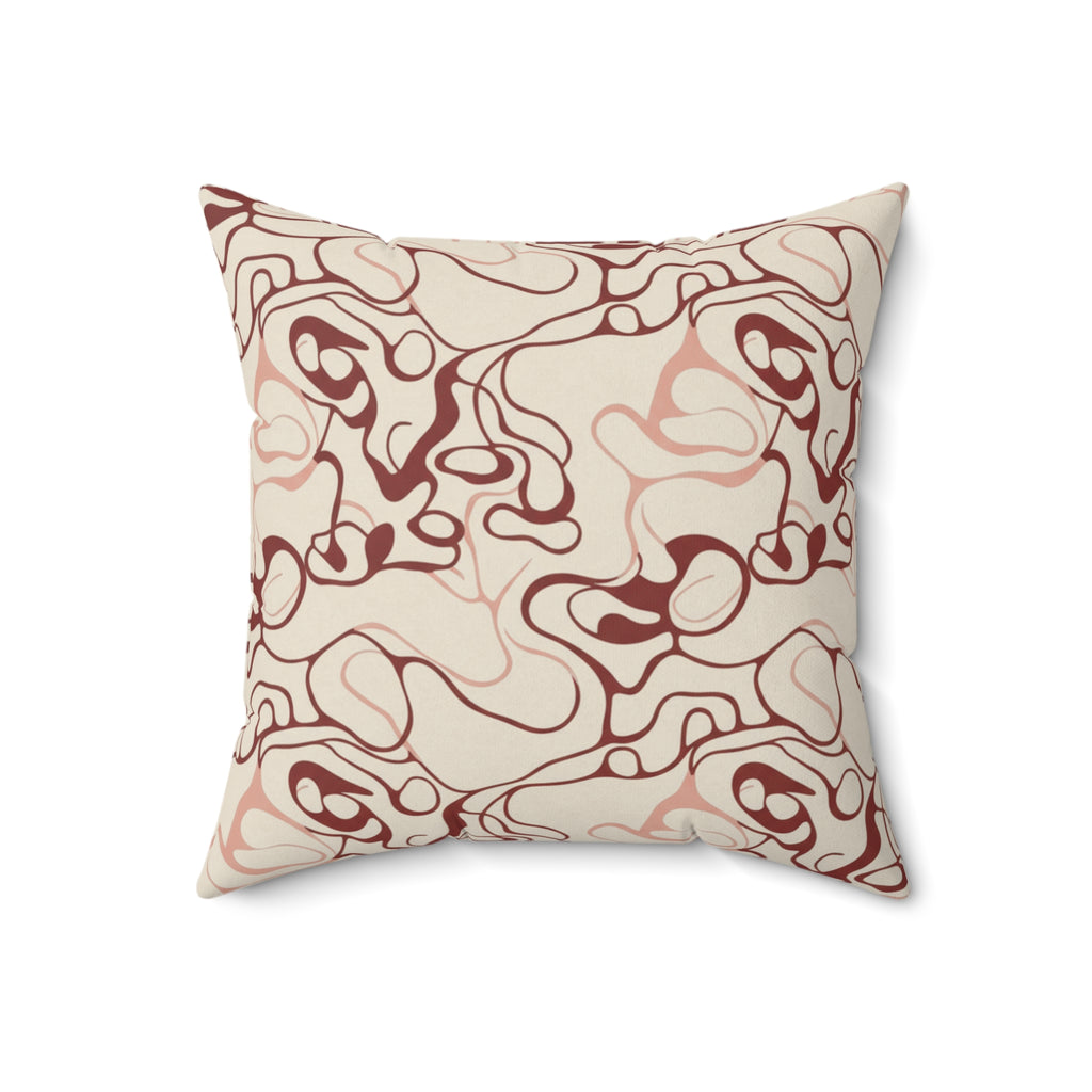 Blush and Bordeaux - Faux Suede Square Pillow — Luxurious Soft Decorative Throw Pillow