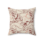 Blush and Bordeaux - Faux Suede Square Pillow — Luxurious Soft Decorative Throw Pillow
