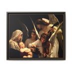 Framed Matte Canvas Print — Angels with Child Classic Religious Wall Art