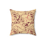 Bordeaux Glow - Faux Suede Square Pillow — Luxurious Soft Decorative Throw Pillow