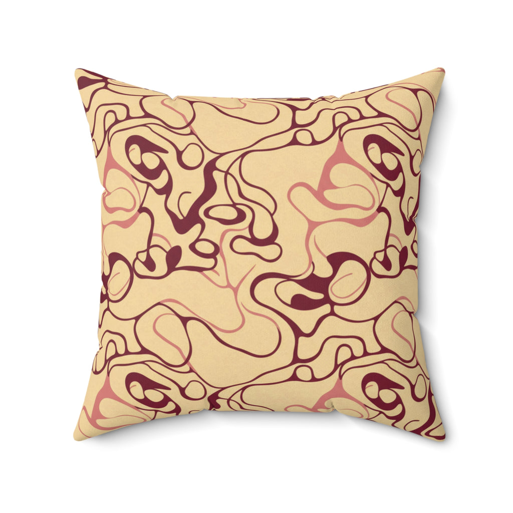 Bordeaux Glow - Faux Suede Square Pillow — Luxurious Soft Decorative Throw Pillow