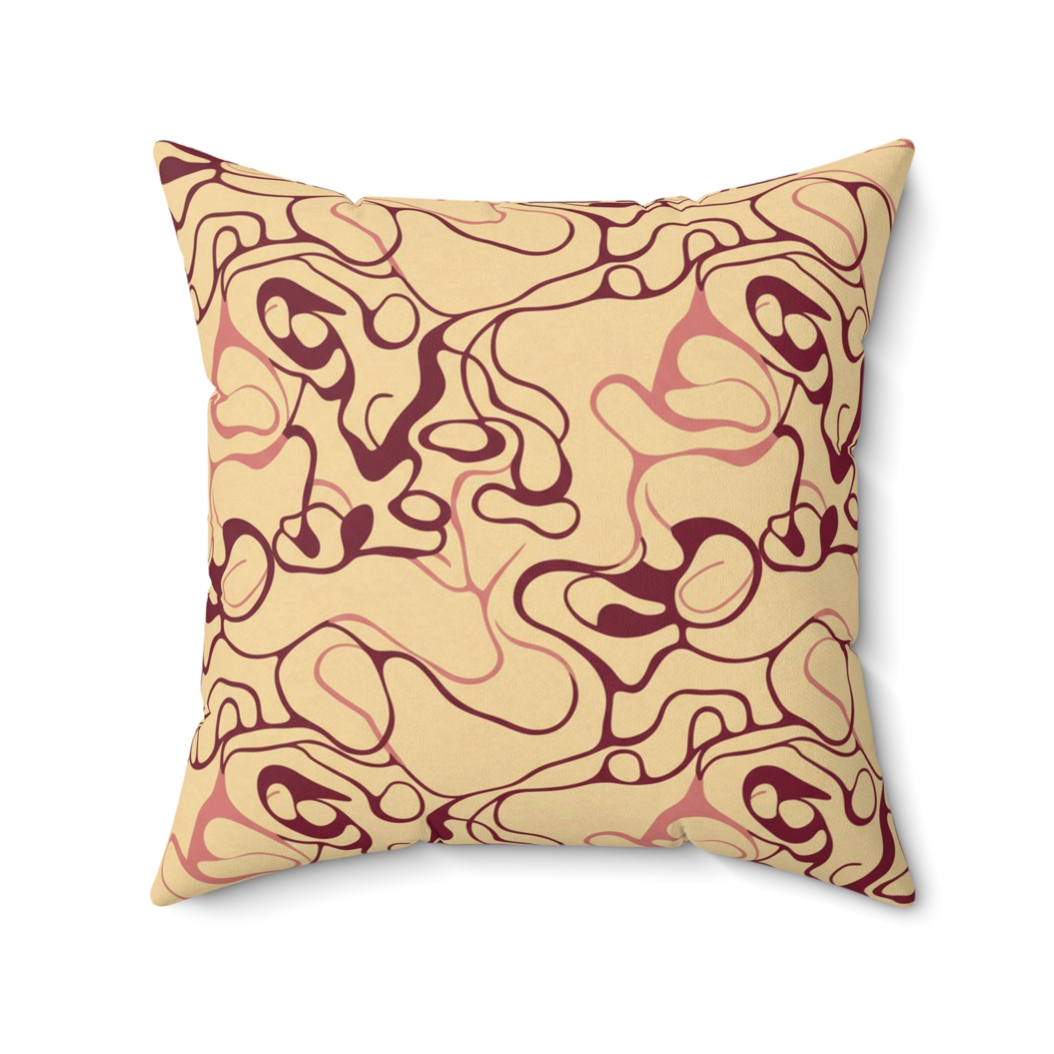 Bordeaux Glow - Faux Suede Square Pillow — Luxurious Soft Decorative Throw Pillow