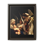 Framed Matte Canvas Print — Angels with Child Classic Religious Wall Art