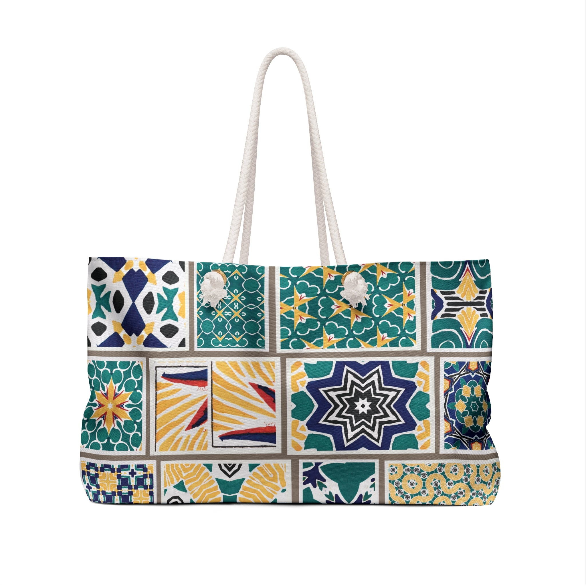 Blue-Teal Beauty Weekender Bag