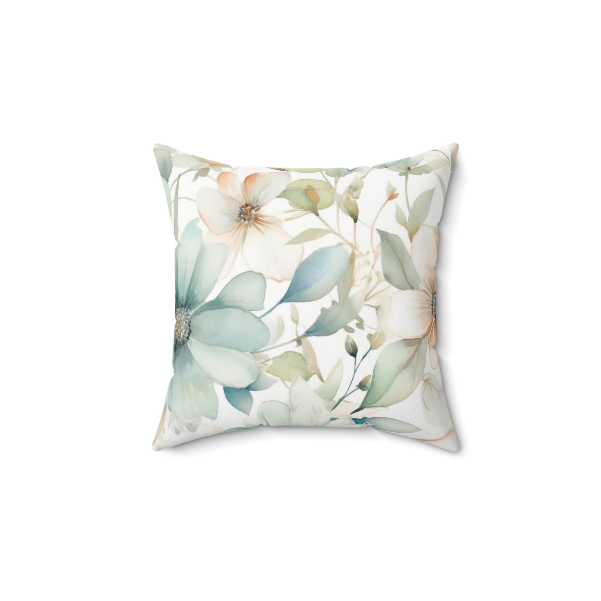 Floral Decor Square Pillow - Charming Botanical Design