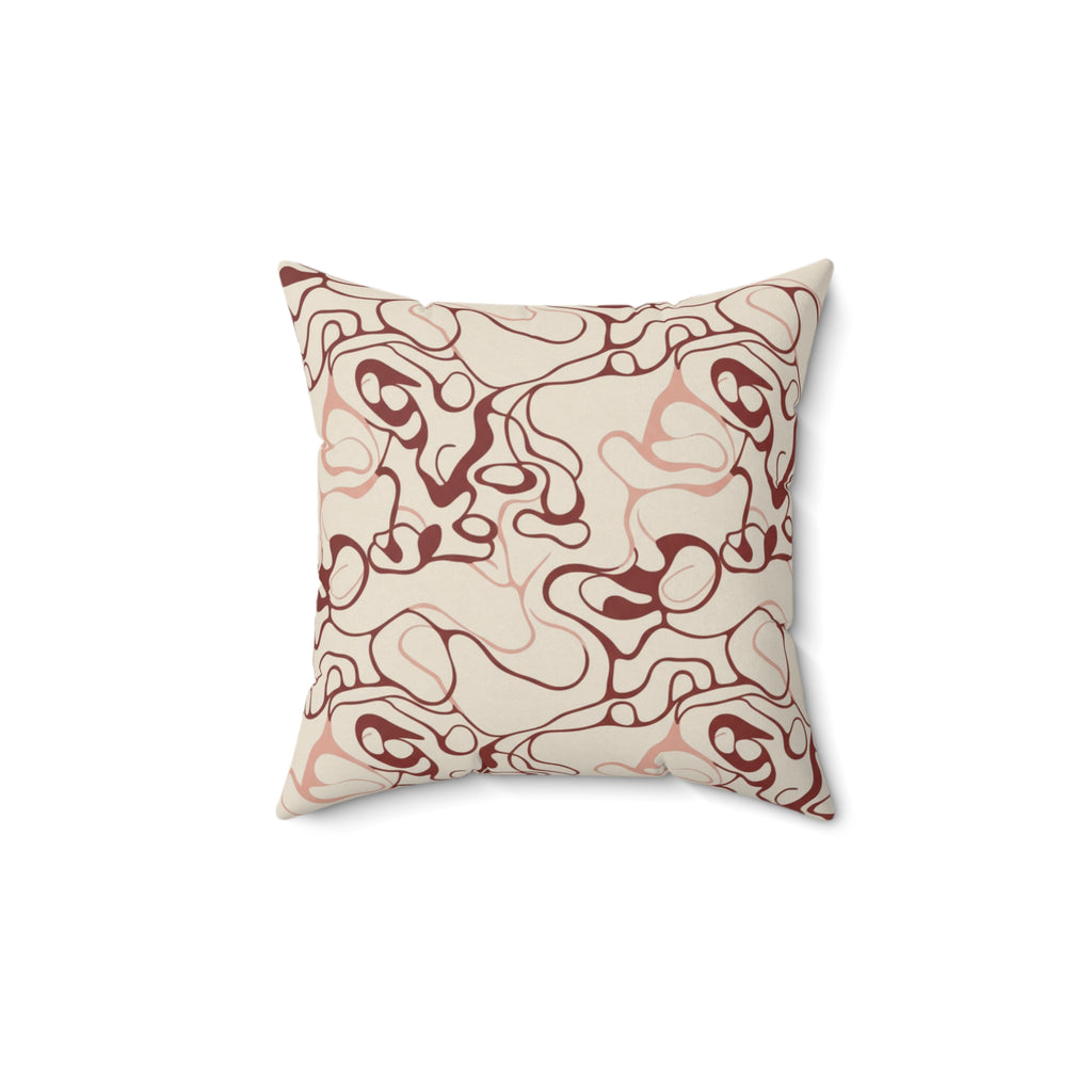 Blush and Bordeaux - Faux Suede Square Pillow — Luxurious Soft Decorative Throw Pillow