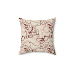 Blush and Bordeaux - Faux Suede Square Pillow — Luxurious Soft Decorative Throw Pillow