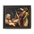 Framed Matte Canvas Print — Angels with Child Classic Religious Wall Art