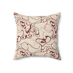 Blush and Bordeaux - Faux Suede Square Pillow — Luxurious Soft Decorative Throw Pillow
